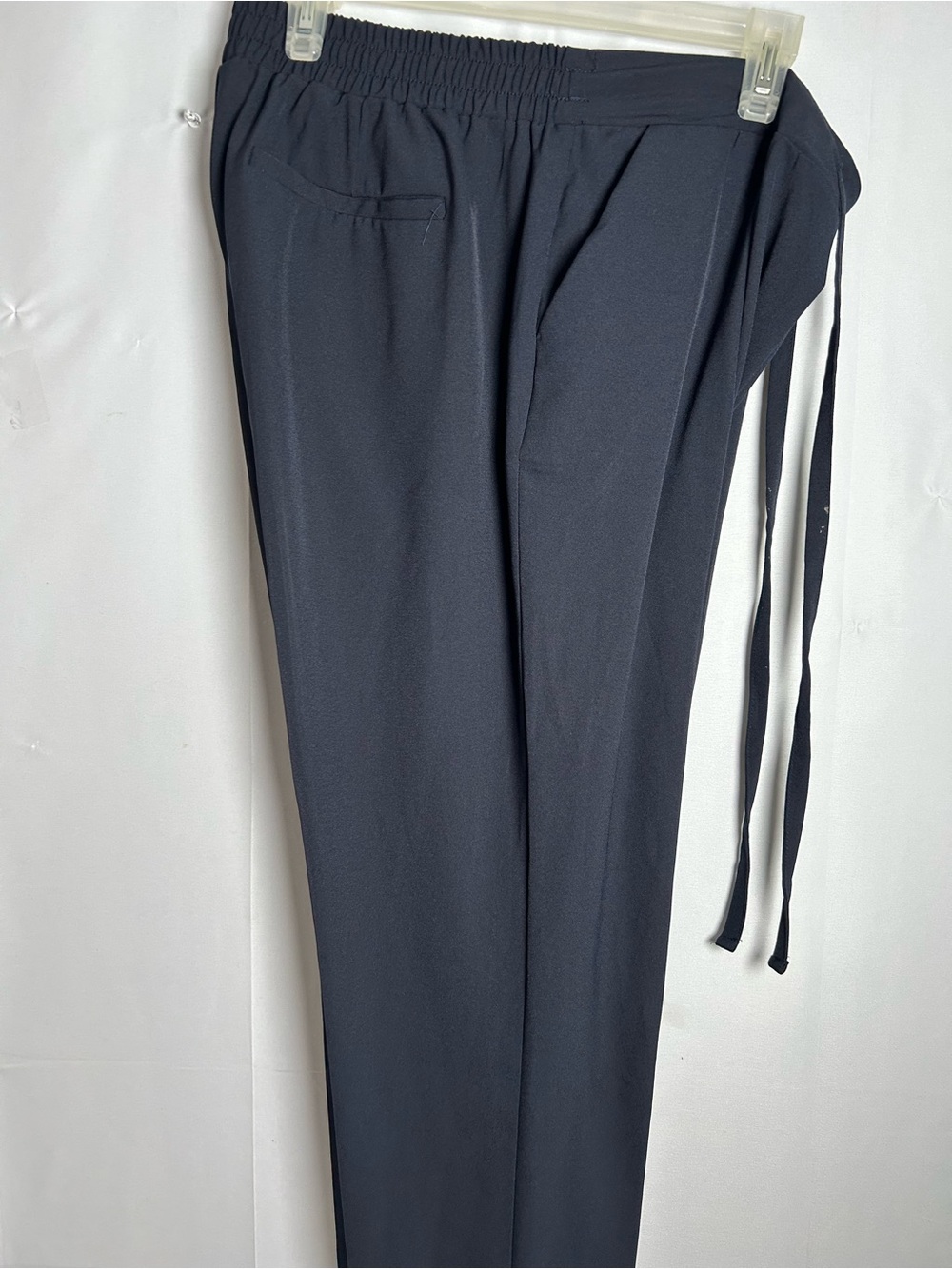 Women’s Navy Blue Pull-On Dress Pants With Elastic Comfortable Waistband